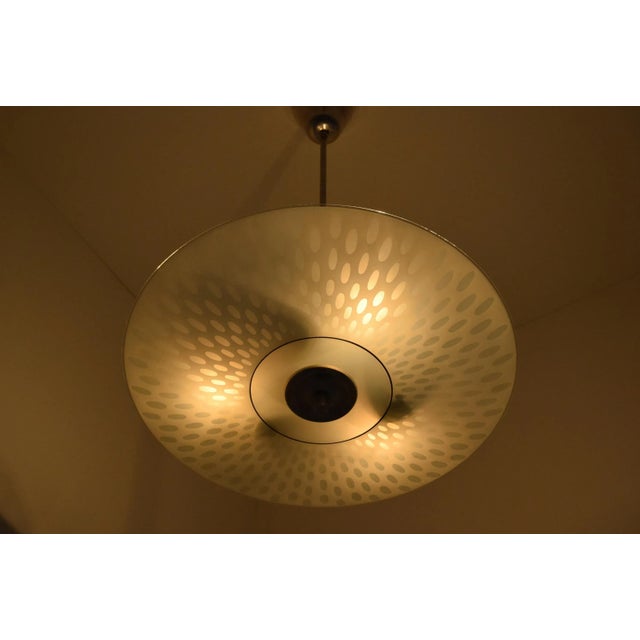 Metal Glass Pendant Lamp from Napako, 1970s For Sale - Image 7 of 11