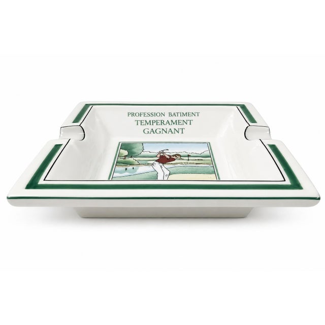 Mid 20th Century Vintage Apilco France Golf Porcelain Ashtray Catchall Dish For Sale - Image 5 of 9