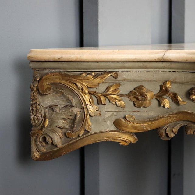 Gold Console Table in Carved, Gilded and Lacquered Wood, Italy For Sale - Image 8 of 12
