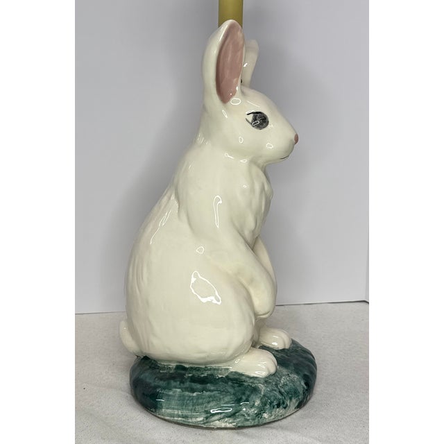 1990s Rabbit Table Lamp With Green Base For Sale In Houston - Image 6 of 13