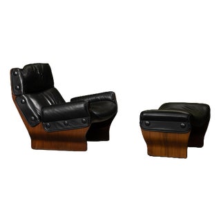 Set of Canada Armchair and Ottoman by Osvaldo Borsani for Tecno, Italy, 1965 For Sale