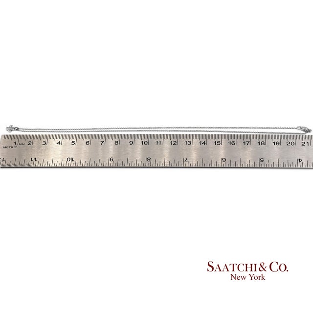 18k(750) White Gold Natural Diamond Cross Pendant Necklace With Chain For Sale - Image 11 of 12