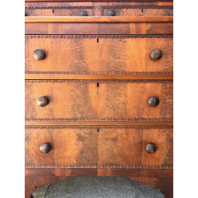 Antique Victorian Late 19th Century Stepback Dresser / Chest of Drawers on Caster For Sale - Image 11 of 11