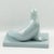 Saint Clement France Art Deco Cubist Blue Crackle Ceramic Seal Sculpture For Sale - Image 4 of 10