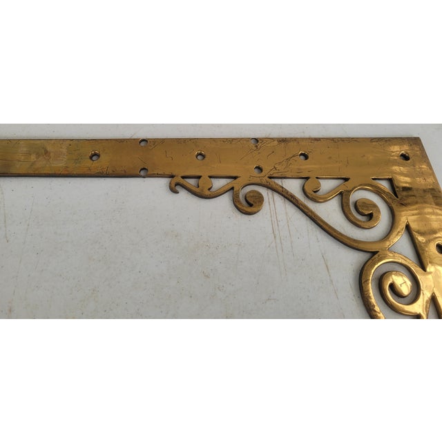 Antique Ornate Solid Brass Architectural Corner Braces, Set of 4 For Sale - Image 6 of 15