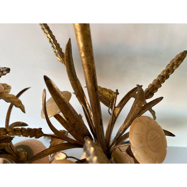 Italian Hollywood Regency Carved Marble Sheaf- Of -Wheat Table Lamps - A Pair/ Sold For Sale In Miami - Image 6 of 13