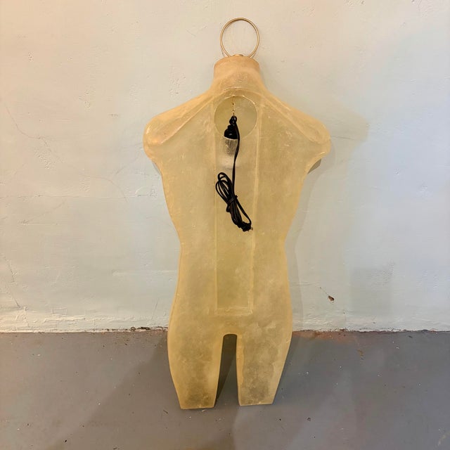 Vintage Illuminated Torso Sculpture Lamp in Translucent Resin/Fiberglass For Sale In Los Angeles - Image 6 of 10