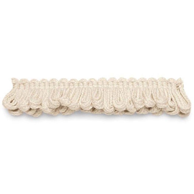 This casual looped fringe has been made from an ivory "shoelace" cord. It will add an informal look to outdoor cushions...
