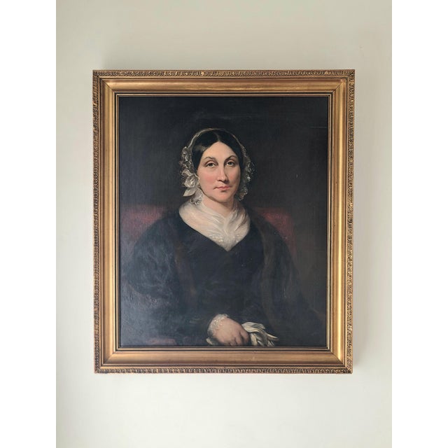 Antique 19th Century Victorian Oil Painting Portrait of a Lady For Sale - Image 18 of 18