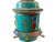 Metal Nepalese Brass W/ Turquoise/Coral/Lapis Stones Table Top Prayer Wheel For Sale - Image 7 of 9
