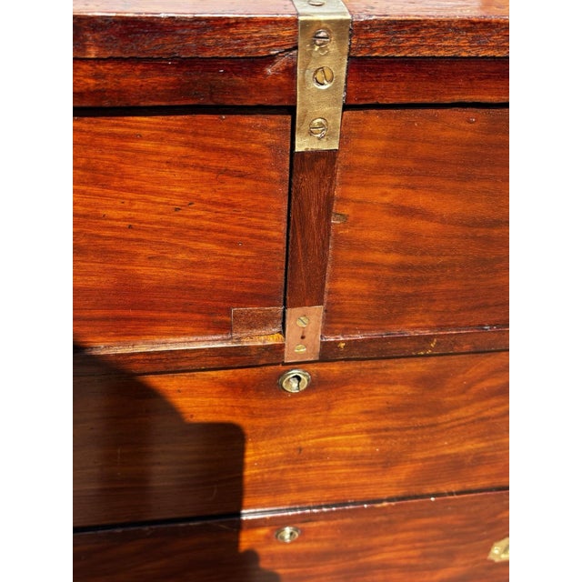 Campaign Chest of Drawers in Mahogany For Sale - Image 11 of 14