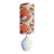 Vintage Modernist Ceramic Gourd Table Lamp With Burnt Orange Graphic Cylinder Shade For Sale