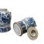 Pair of Chinese Blue White Porcelain Flower Bird Graphic Temple Jars For Sale - Image 4 of 5