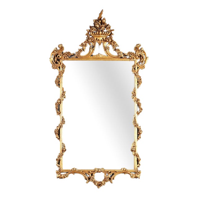 Early 20th Century Carved and Gilded Wood Mirror For Sale