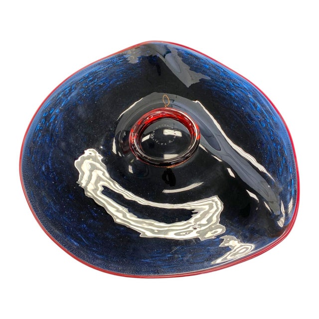Massive Michael Nourot Centerpiece Bowl 27" Handblown Art Glass Wall Charger For Sale - Image 12 of 18