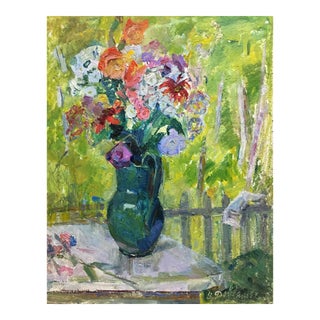 1980s Oil Painting Beautiful Mood Dovgalevskaya Vera Veniaminovna For Sale