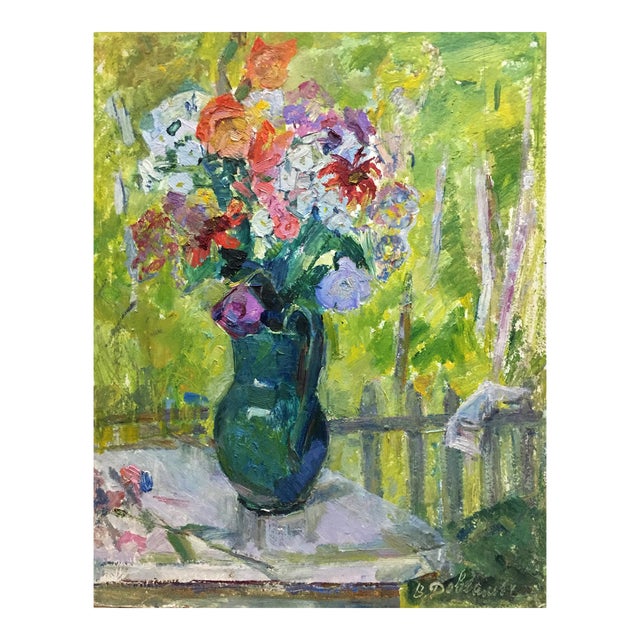 1980s Oil Painting Beautiful Mood Dovgalevskaya Vera Veniaminovna For Sale