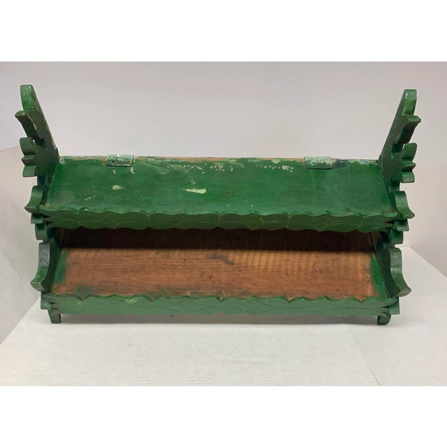 1930s Handmade Kitchen Shelf With Tulip Flowers Folk Art For Sale - Image 11 of 12