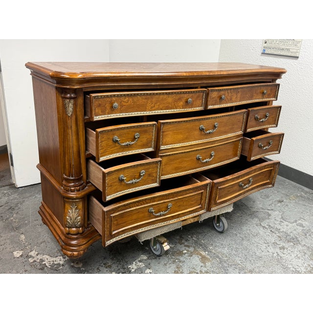 Traditional Carved Wood Dresser, Vintage For Sale - Image 4 of 12