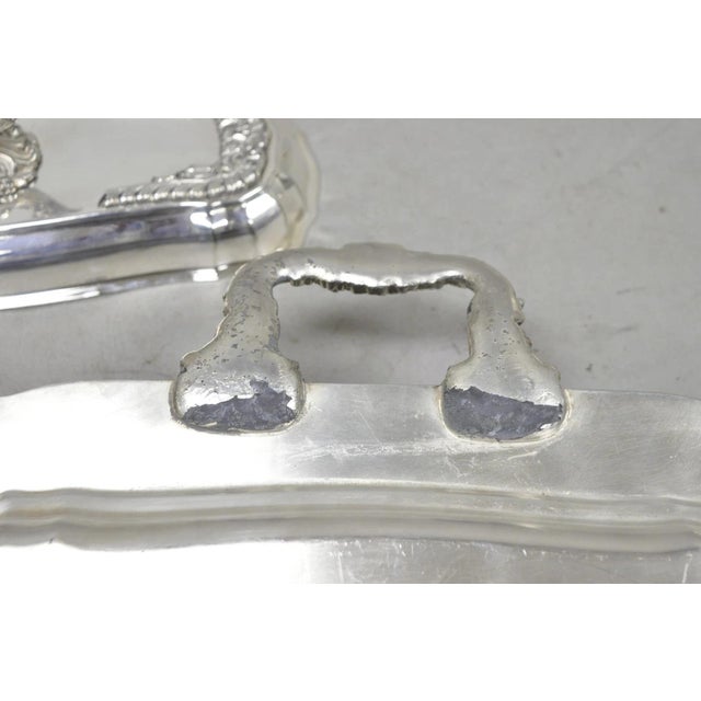 Vintage Victorian Silver Plated Meat Serving Platter Tray W/ Covered Dishes For Sale - Image 14 of 18
