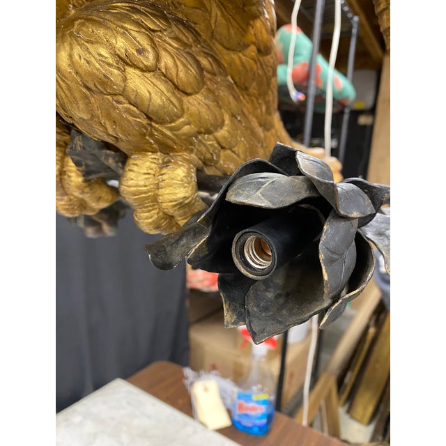 Museum Quality Carved Gold Gilt Eagle Chandelier For Sale - Image 14 of 14
