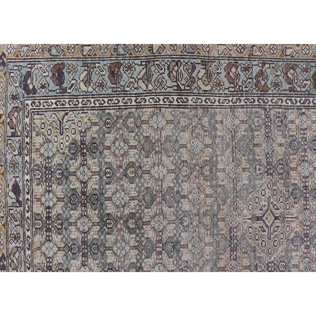 Antique Persian Malayer Rug With Intricate All-Over Geometric Design in Muted Earthy Tones 3'3"x4'9" For Sale In Atlanta - Image 6 of 9