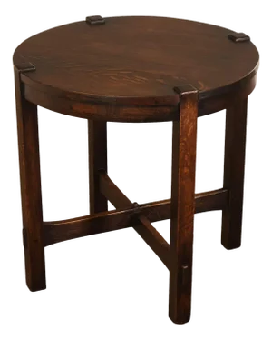Early Gustav Stickley Mission Oak 26 Inch Round Table #439