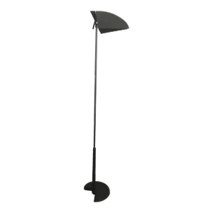 1980s Bruno Gecchelin for Gruppo Skipper. Floor Lamp in Grey Enamel with Mat Black Rub
