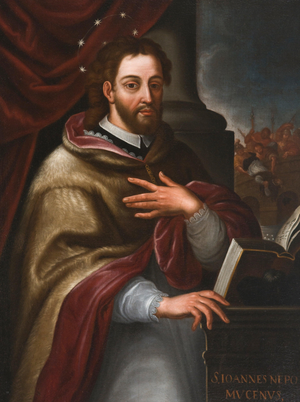 Mexican New Spanish School Artist, Saint John of Nepomucene, 18th Century, Oil on Canvas