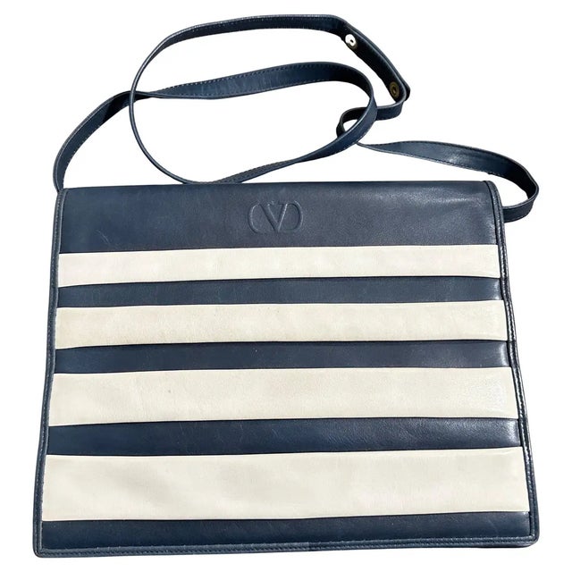 Valentino Valentino Garavani Les Sacs 1970s "Marina" Striped Leather Shoulder Bag For Sale - Image 4 of 15