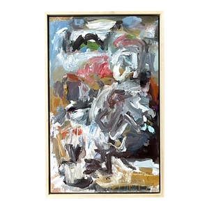 Vintage Boho Original Abstract Oil Painting on Canvas