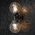 Metal Vintage Double Sconce in Cast Iron with Frosted Glass and Brass For Sale - Image 7 of 10