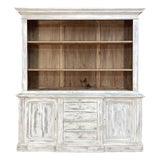 19th Century Grand French Neoclassical Bookcase in Whitewashed Pine For Sale