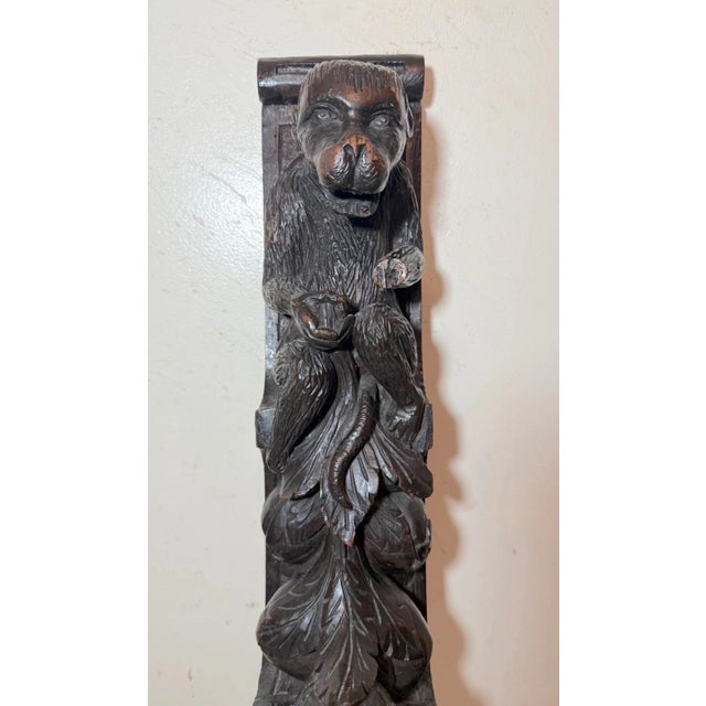 Large Antique 1800's Figural Monkey Sculpture Architectural Salvage Wall Statue For Sale - Image 12 of 15