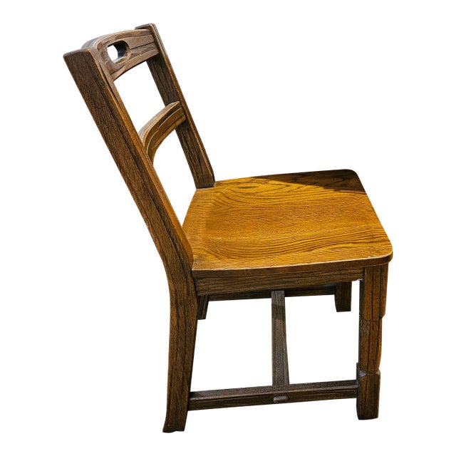 American Late 20th Century Ranch Oak Writing Desk and Chair For Sale - Image 3 of 7