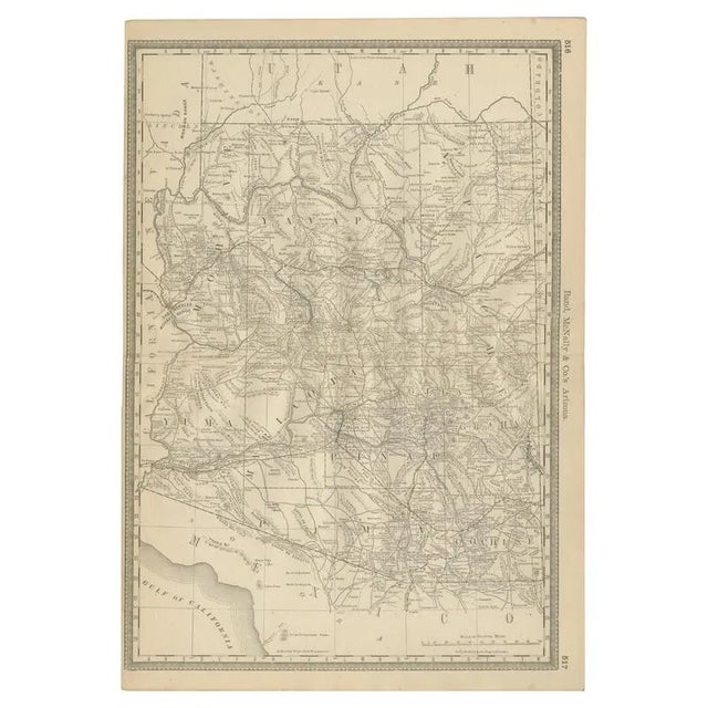 Map of Arizona Railroads with Mines and Early Frontier Settlements, 1888 For Sale - Image 10 of 10