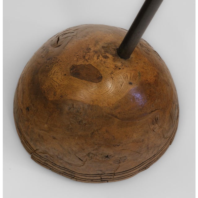 Burr Oak & Steel Pudding Bowl Side Tables by Sculptor Philip Hearsey, 1990s, Set of 2 For Sale - Image 18 of 18