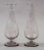 Pair of Regency hand-blown baluster-shaped glass vases etched with leaves and vines. Tiny scratches.