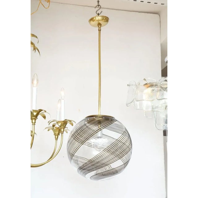1960s Venini Glass & Brass Pendant For Sale - Image 10 of 12