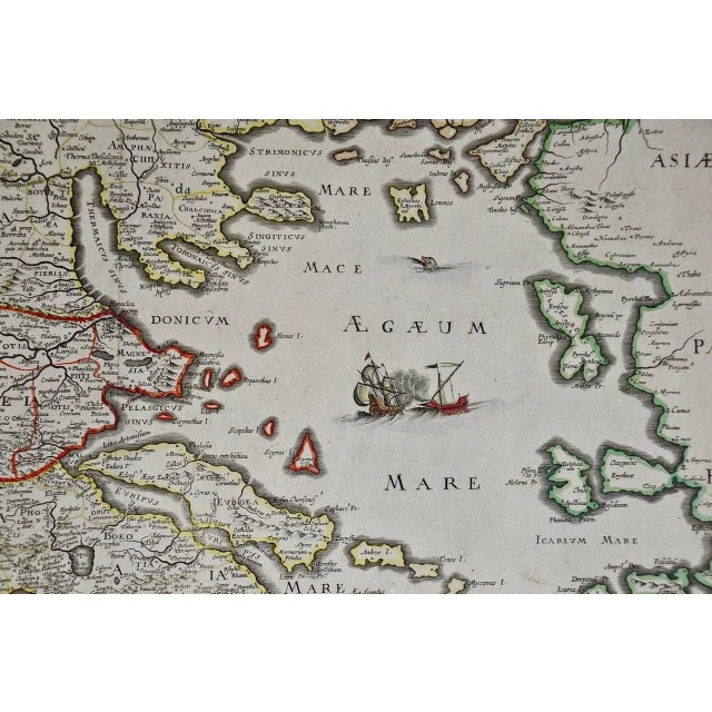 Paper Greece, "Graeciae Antiquae"" A 17th Century Hand-colored Map by Sanson For Sale - Image 7 of 9