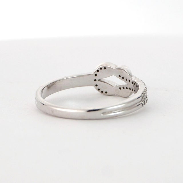 18k White Gold Knot Ring With Round White Diamonds Size 7 For Sale - Image 15 of 18