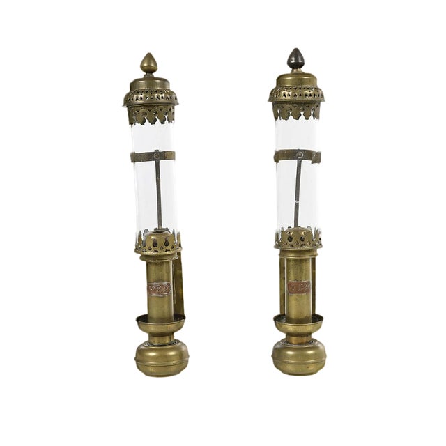 Brass and Copper Lanterns, Set of 2 For Sale