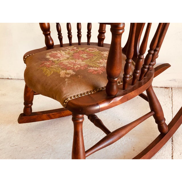 Antique Rosewood Tapestry Rocking Chair Victorian Vintage Chairish