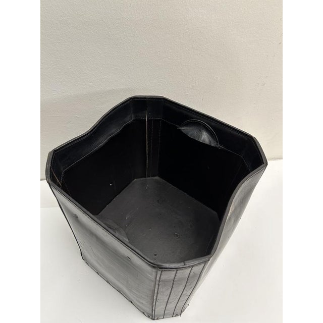 Leather Firewood Holder by Afra and Tobia Scarpa for Dimensione Fuoco, 1985 For Sale - Image 6 of 12