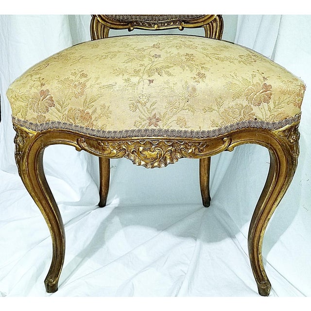 Late 19th Century French 19c Louis XV Style Side Salon Chair For Sale - Image 5 of 8