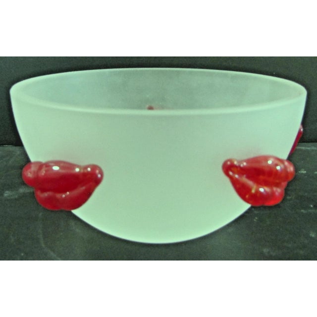 The Borowski Satin Finish Lips Studio Glass Bowl is a handmade, modern decorative piece featuring a glossy finish and a...