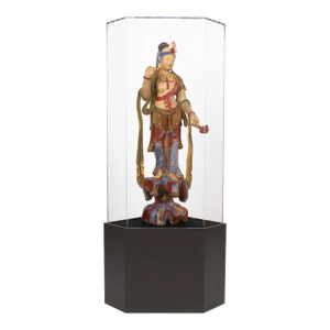 18th Century Monumental Chinese Polychromed Rosewood Quan Yin Statue