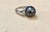 15MM Round Black Tahitian Pearl & Diamond Platinum Ring Size 5.5 For Sale - Image 17 of 18