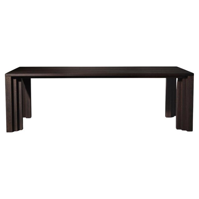 Wood Cadence 240 Dining Room Table in Dark Brown European Oak by Mokko Amsterdam For Sale - Image 7 of 7