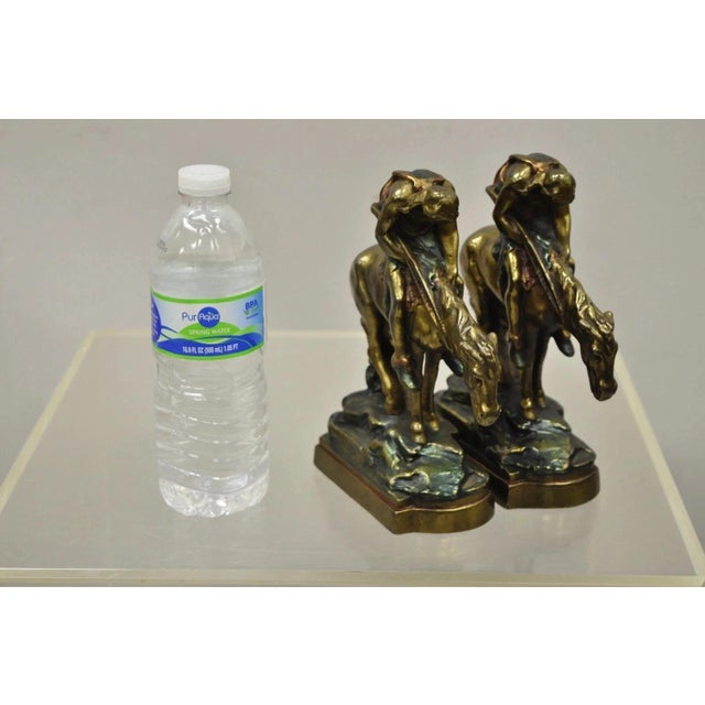 Vintage Bronze Clad 8" End of Trail Indian on Horse Figure Bookends - A Pair For Sale - Image 12 of 12